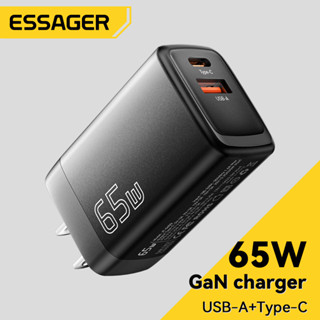 Essager GaN 65W USB Type C ที่ชาร์จเร็ว สีดํา และสีขาว