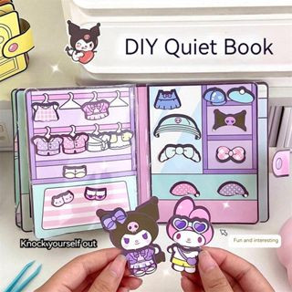 Sanrio หนังสือเงียบ การ์ตูน สติกเกอร์เกม ตลก DIY คลายเครียด ของเล่นสําหรับเด็ก