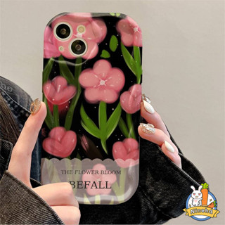 เคสโทรศัพท์มือถือ ขอบหยัก ลายดอกไม้ สีชมพู สําหรับ Xiaomi Redmi 12C A1 10C 10A 10 9 9A 9C 9T Redmi Note 12 12s 11 11s 10 10s 9 9s 8 Pro Xiaomi 12 11 Lite Poco F3 X3 Pro ปกอ่อน