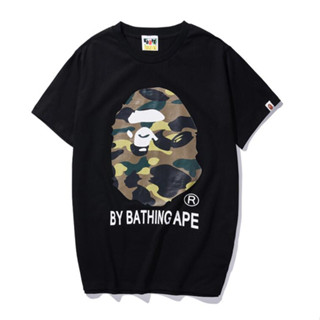 Bape เสื้อยืด คอกลม แขนสั้น ผ้าฝ้าย พิมพ์ลาย แฟชั่นสําหรับผู้ชาย และผู้หญิง