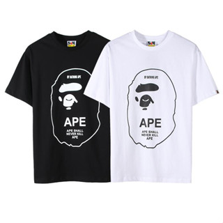 Bape เสื้อยืด คอกลม แขนสั้น ผ้าฝ้าย พิมพ์ลาย แฟชั่นสําหรับผู้ชาย และผู้หญิง