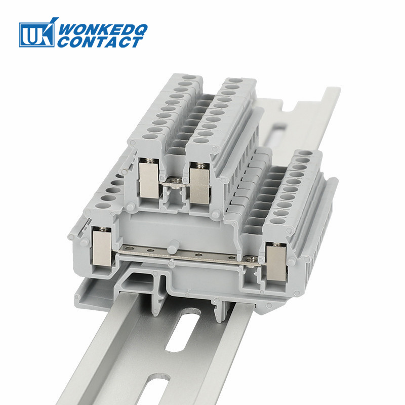 Mbkkb 2.5 Double Level Din Rail Terminal Block 2.5 มม.สกรูไฟฟ้า Feed-through Wire Connector MBKKB2.5