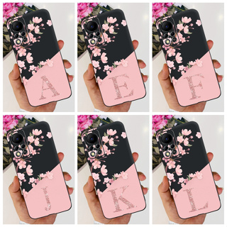 เคสโทรศัพท์มือถือ ซิลิโคนนุ่ม ลายดอกไม้ ตัวอักษร สําหรับ Infinix Hot 11S NFC Hot 11S X6812 X6812B