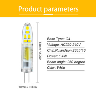 Ruiandsion G4 หลอดไฟโคมไฟระย้า LED AC220-240V 1.4W 2835 ชิป สว่างสูง สีขาวอบอุ่น เปลี่ยนสีได้ สามสี เปลี่ยนได้