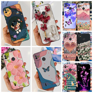 เคสโทรศัพท์มือถือ ซิลิโคนนิ่ม ผิวด้าน กันกระแทก ลายดอกไม้ สีดํา สําหรับ Tecno Pop 5 Popo5 Tecno Pop 5 BD2 BD2p