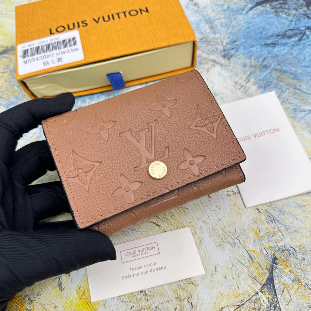LOUIS VUITTON ใหม่ LV ของแท้ คุณภาพสูง หลุยส์วิตตอง กระเป๋าสตางค์ ใส่บัตร ขนาดเล็ก แฟชั่นสําหรับผู้หญิง