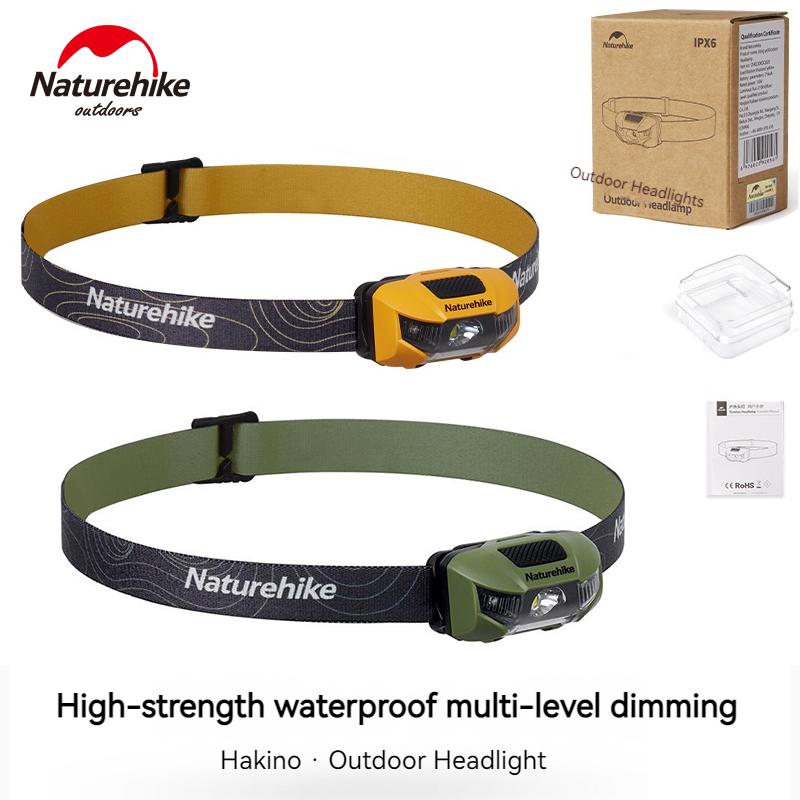 Naturehike IP66 ไฟหน้า 4 โหมด กันน้ํา น้ําหนักเบา 25 กรัม 60 องศา สําหรับตั้งแคมป์กลางแจ้ง° โคมไฟปรับได้