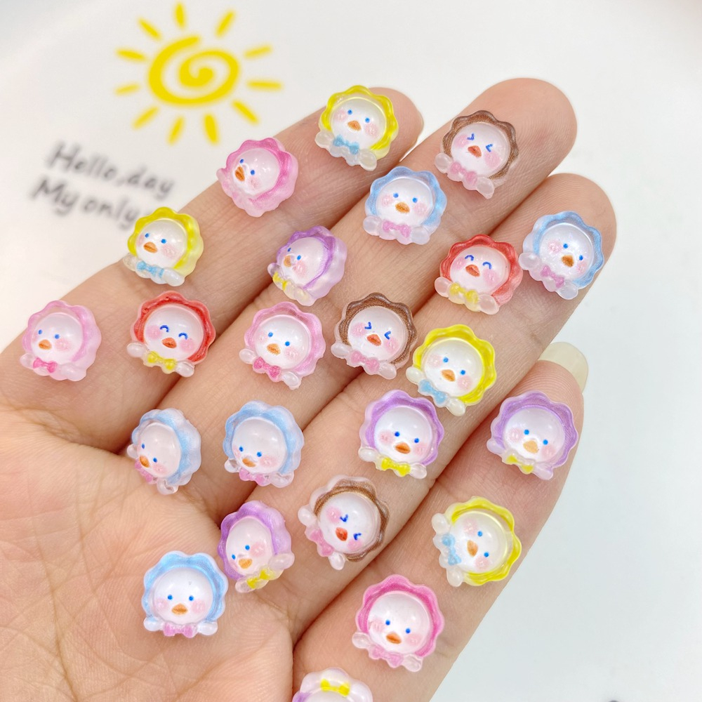 อุปกรณ์ตกแต่งเล็บเรซิ่น ลายการ์ตูนไก่ ขนาดเล็ก 50 ชิ้น