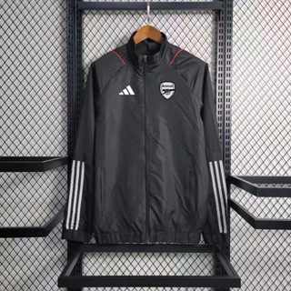 เสื้อแจ็กเก็ต ลายทีมชาติฟุตบอล Arsenal สีดํา สําหรับผู้ชาย ไซซ์ 23-24