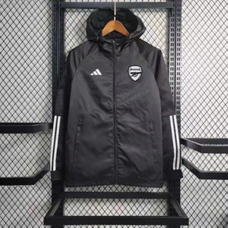 เสื้อแจ็กเก็ต ลายทีมชาติฟุตบอล Arsenal สีดํา สําหรับผู้ชาย ไซซ์ 23-24