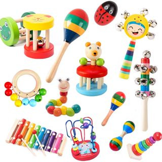 ของเล่นเครื่องดนตรี Montessori Rattles สําหรับเด็กทารก อายุ 1 ปี 0 12 เดือน