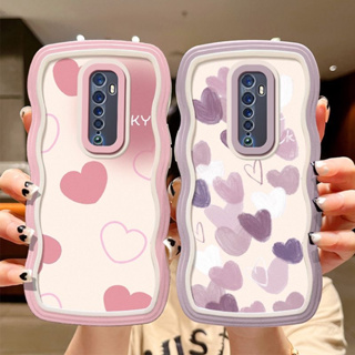 เคสโทรศัพท์มือถือ ลายหัวใจ มีลายด้านข้าง สําหรับ OPPO Reno2F Reno2Z Reno2 Reno5 Reno6