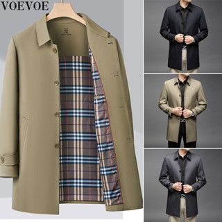 Voevoe เสื้อแจ็กเก็ต กันลม ความยาวปานกลาง สไตล์นักธุรกิจ สําหรับผู้ชาย