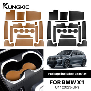 แผ่นรองแก้วน้ํา แบบหนัง กันลื่น กันน้ํา อุปกรณ์เสริม สําหรับ BMW X1 Ix1 U11 17 ชิ้น