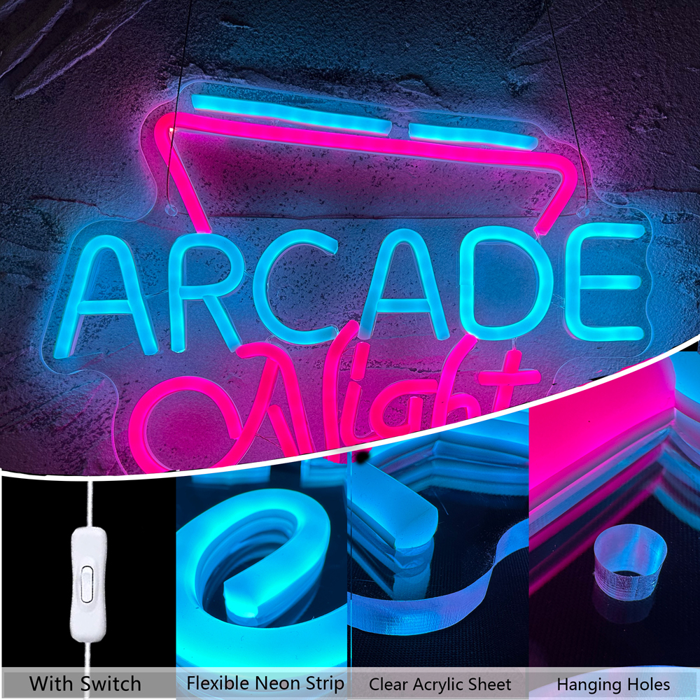 ป้ายไฟนีออน Led ลายเกม Arcade Night สําหรับตกแต่งผนังบ้าน บาร์ คลับ ราคา ถูกที่สุด ดีลบีเคเค แกลเลอรีภาพที่ 3