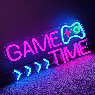 ป้ายไฟนีออน LED ลายเกม Game TIME สําหรับตกแต่งผนังห้องนอนเด็กผู้ชาย