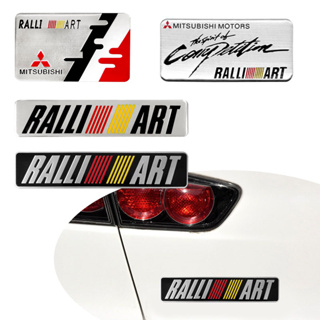 สติกเกอร์อลูมิเนียม ลายตราสัญลักษณ์ 3D สําหรับติดตกแต่งท้ายรถยนต์ Mitsubishi ralliart asx outlander xl 3 lancer pajero 4 l200