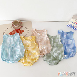 [พร้อมส่ง] ชุดจั๊มสูทรอมเปอร์ แขนกุด ลายสก๊อต แฟชั่นฤดูร้อน …