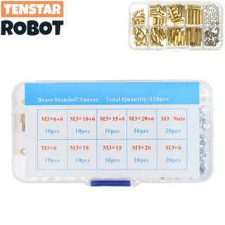 ชุดน็อตสกรู หกเหลี่ยม ทองเหลือง M3 PCB ตัวผู้ ตัวเมีย 120 ชิ้น