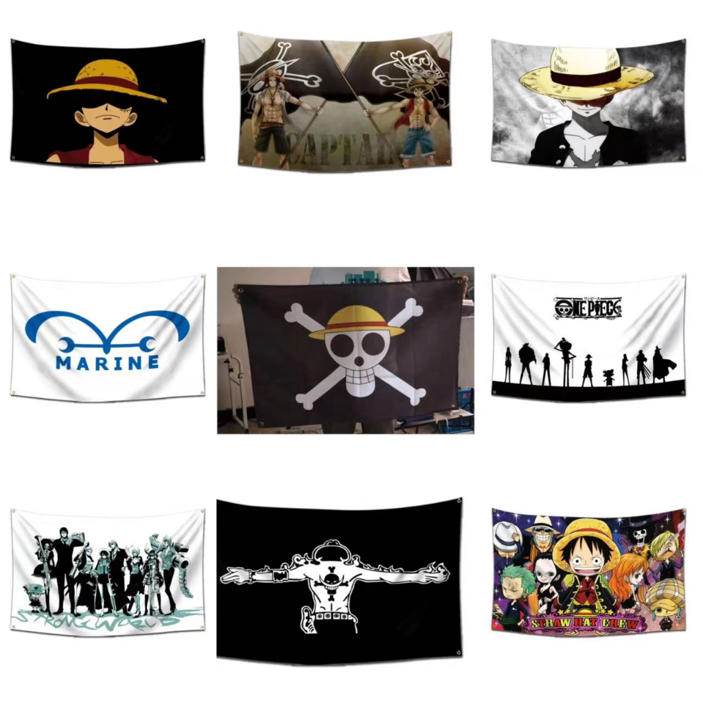 ธงการ์ตูนคุณภาพสูง One Piece Flag Home Decor แบนเนอร์โพลีเอสเตอร์ Animation Tapestry ความงามโปสเตอร์ 60*90 ซม.