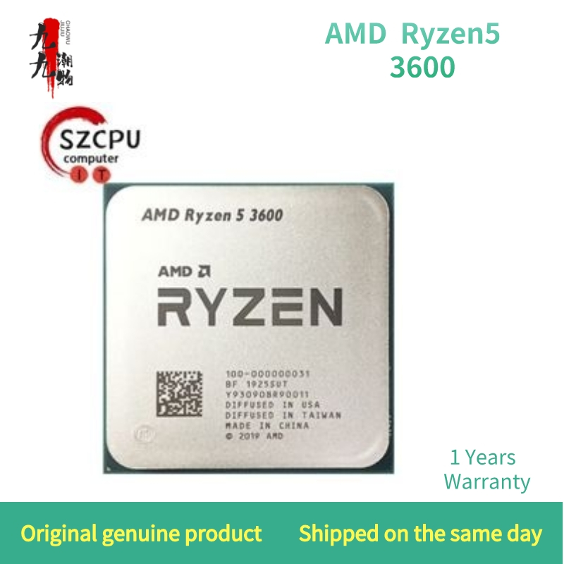 โปรเซสเซอร์ CPU AMD Ryzen 5 3600 R5 3600 3.6 GHz Gaming Zen 2 six-core 12 เกลียว 7nm 65W L3 = 32m 100-000000031 ซ็อกเก็ต AM4 Yaje