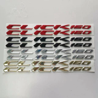 มอเตอร์ไซค์ click 150i 125i 160 200 โลโก้ 3D สีดํา ทอง เงิน แดง 1คู่