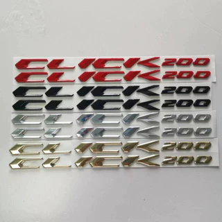มอเตอร์ไซค์ click 150i 125i 160 200 โลโก้ 3D สีดํา ทอง เงิน แดง 1คู่