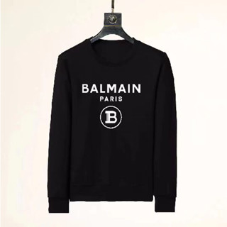 ใหม่ BALMAIN เสื้อกันหนาวแขนยาว คอกลม แฟชั่นฤดูใบไม้ร่วง ฤดูหนาว สําหรับผู้ชาย และผู้หญิง