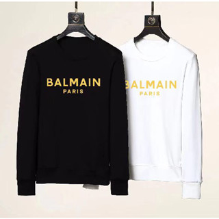 Balmain เสื้อกันหนาว แขนยาว คอกลม แฟชั่นฤดูใบไม้ร่วง ฤดูหนาว สําหรับผู้ชาย และผู้หญิง 01