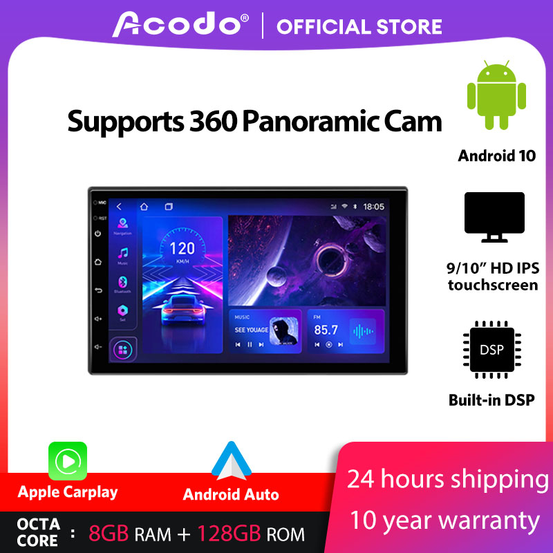 Acodo เครื่องเล่นมัลติมีเดีย วิทยุรถยนต์ 8+128G Ram 32G Rom Android 12.0 หน้าจอสัมผัส 10 นิ้ว สําหรับ Honda City 2008-2014 Navigation Gps 2 Din