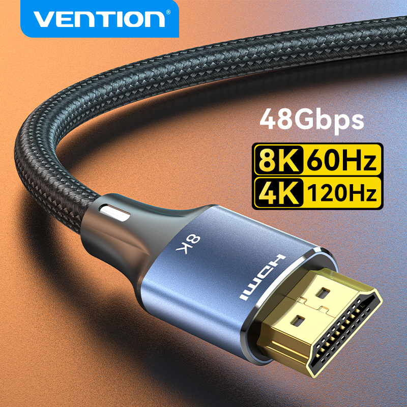 Vention สาย HDMI 2.1 HD 8K อัพเกรดเทคโนโลยี HDR แบบไดนามิก 48Gbps HDMI ตัวผู้ เป็นตัวผู้ 8K HD ALG