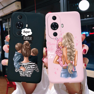 Huawei Nova 11 Pro เคส Huawei Nova11 เคสโทรศัพท์ Super Mom Baby Fashion Girls Pattern Matte Silicone Soft jelly Cover