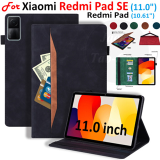 เคสหนัง PU ฝาพับ พร้อมช่องใส่บัตร ตั้งได้ คุณภาพสูง สําหรับ Xiaomi Redmi Pad SE 11.0 นิ้ว 2023 RedmiPad 10.61 นิ้ว