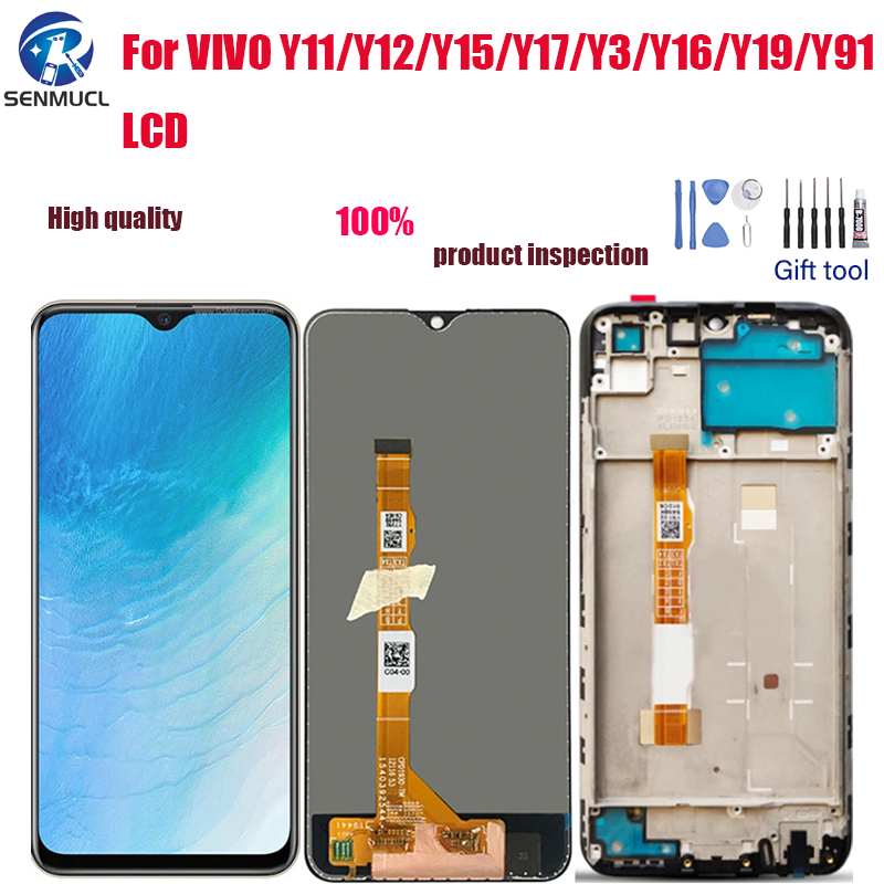 แผงหน้าจอสัมผัสดิจิทัล LCD พร้อมกรอบ สําหรับ Vivo Y11 2019 Y12 Y15 Y17 Y3 Y16 Y19 Y91 1906 1906_20