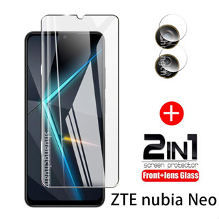 2in1 ฟิล์มกระจกนิรภัยกันรอยหน้าจอ HD 3D 9H และฟิล์มกันรอยหน้าจอ สําหรับ ZTE nubia Neo 5G