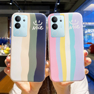 เคสโทรศัพท์ VivoV29 VivoV27 VivoY27 VivoY36 VivoY02A มือถือแบบนิ่ม กันกระแทก ไล่โทนสีรุ้ง สวยงาม สําหรับ Vivo V29 5G V27 Y27 Y36 V25 Pro Y02 Y02A Y02s Y16 Y22s Y35 Y30 T1 T1x Y01 Y33T Y21T Y15s Y76 V23 V23e V21 Y21 Y33s Y52 Y72 Y20 Y20s เคสวีโว่V29