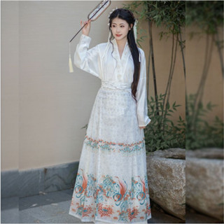 Ming Made Hanfu ชุดเสื้อแขนสั้น และกระโปรง สไตล์จีนโบราณ แฟชั่นฤดูร้อน สําหรับผู้หญิง 2023