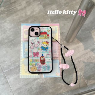 เคสโทรศัพท์มือถือ ลายการ์ตูนแมวน่ารัก สีชมพู พร้อมสายคล้องมือ สําหรับ iPhone 15 Pro max 14Pro max case 15 Pro 13Pro max 12Pro max 14Pro 13Pro 12Pro 11 12 13 14 15 ultra พีซี แข็ง