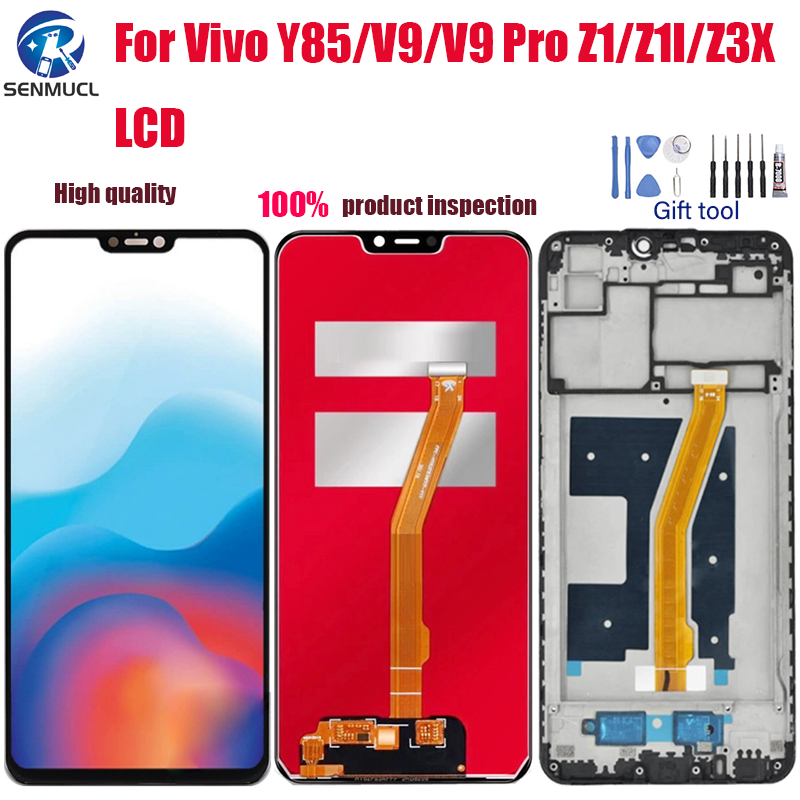 แผงหน้าจอสัมผัสดิจิทัล LCD พร้อมกรอบ สําหรับ Vivo Y85 V9 V9 Pro Z1 Z1I Z3X