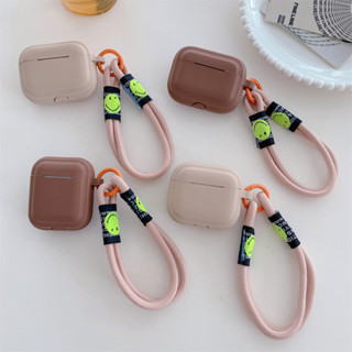 เคสหูฟัง ทรงสี่เหลี่ยม ลายชานม สีน้ําตาล สําหรับ Apple AirPods Pro2 Pro AirPods 1 2 AirPods 3