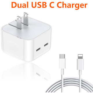 ใหม่ อะแดปเตอร์ชาร์จเร็ว 35W PD USB C 2 Type C สําหรับ Macbook ipad Air Pro iPhone 15 huawei