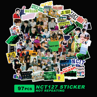 Nct 127 สติกเกอร์ลายการ์ตูน Real Cartoon Big Head 97 สไตล์เรโทร สําหรับติดตกแต่งสมุด