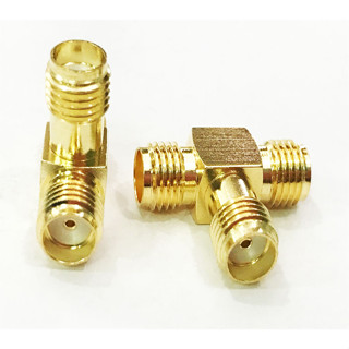 อะแดปเตอร์เชื่อมต่อ SMA Female to 2 SMA Female Triple 3 Way T 2 ชิ้น