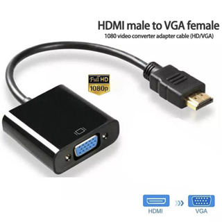 Hdmi TO VGA อะแดปเตอร์แปลงวิดีโอ 1080P พร้อม / ไม่มีเสียง สําหรับพีซี แล็ปท็อป โปรเจคเตอร์ คอมพิวเตอร์