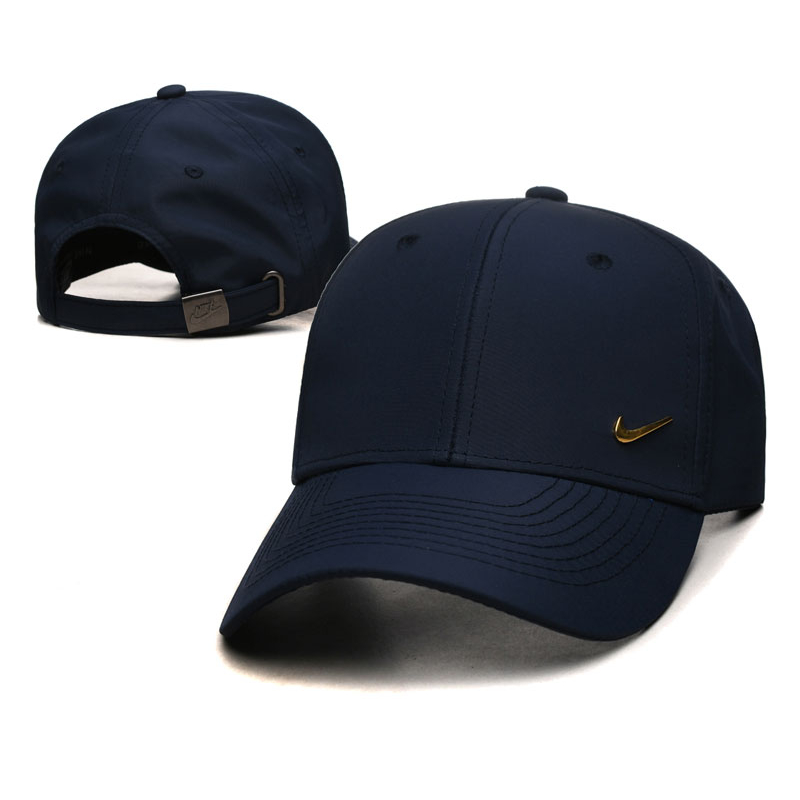 Nike หมวกเบสบอล หมวกแก๊ป โลโก้โลหะ สีพื้น สําหรับผู้ชาย ผู้หญิง กลางแจ้ง