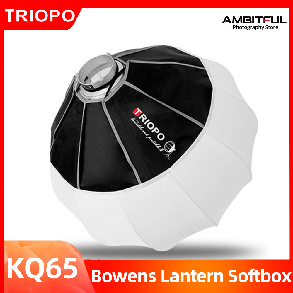 Triopo KQ65 65 ซม. /26" โคมไฟซอฟท์บ็อกซ์ ทรงกลม พับได้ ติดตั้งเร็ว สําหรับถ่ายภาพสตูดิโอ