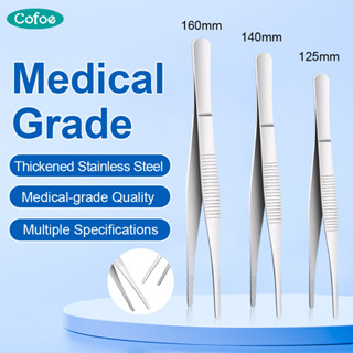 Cofoe แหนบสเตนเลส แบบหนา กันลื่น สําหรับผ่าตัด ผ่าตัด ผ่าตัด คลินิก แหนบ