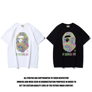 Bape เสื้อยืด คอกลม แขนสั้น ผ้าฝ้าย พิมพ์ลาย แฟชั่นสําหรับผู้ชาย และผู้หญิง