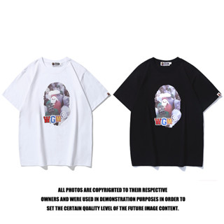 Bape เสื้อยืด คอกลม แขนสั้น ผ้าฝ้าย พิมพ์ลาย แฟชั่นสําหรับผู้ชาย และผู้หญิง