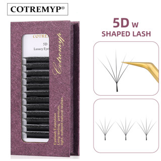 Cotremyp ขนตาปลอม 5D รูปตัว W ปรับระดับเสียงอัตโนมัติ